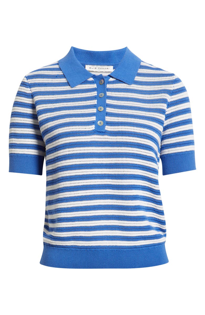 Elie Tahari The Elliot Stripe Polo Sweater, Main, color, 