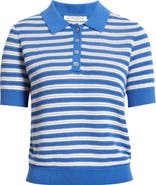 Elie Tahari The Elliot Stripe Polo Sweater
