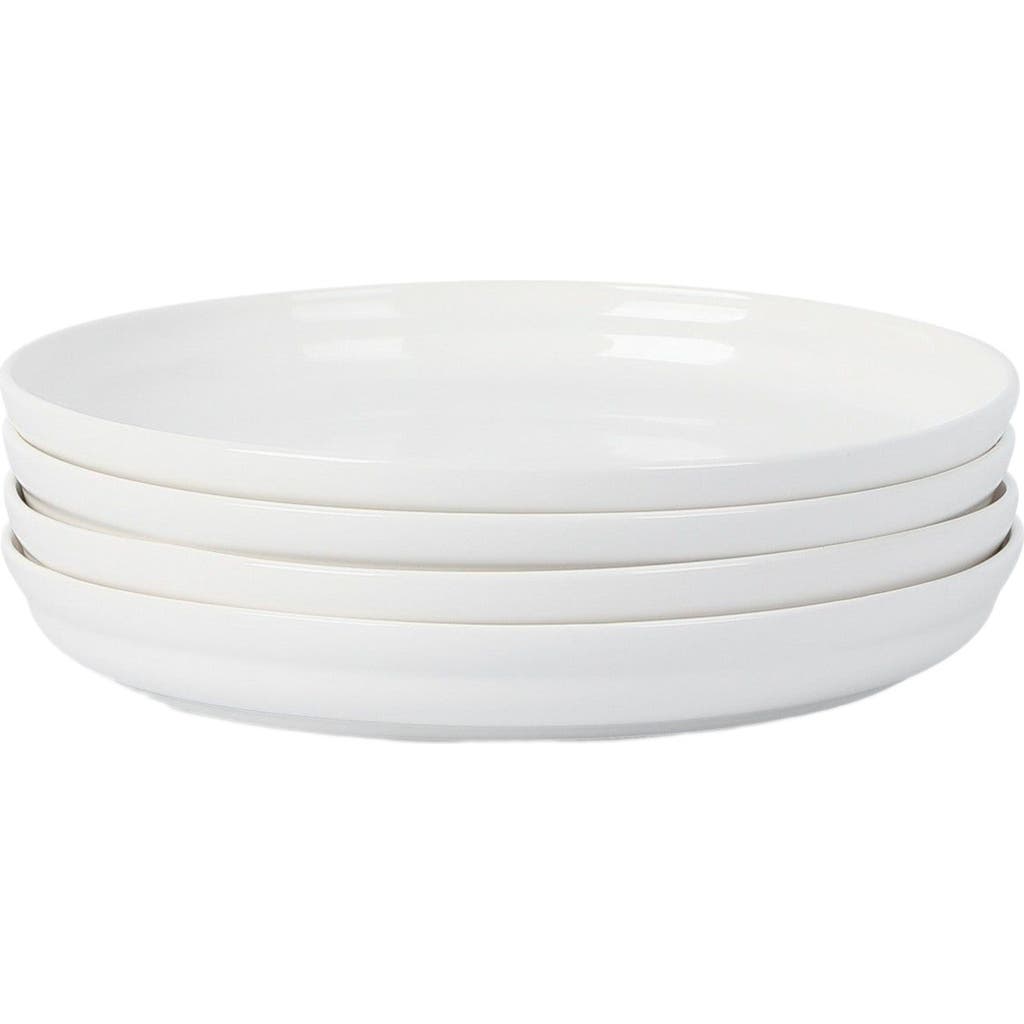 Stone Lain Virtuo Porcelain 4-piece Dinner Plate Set In White