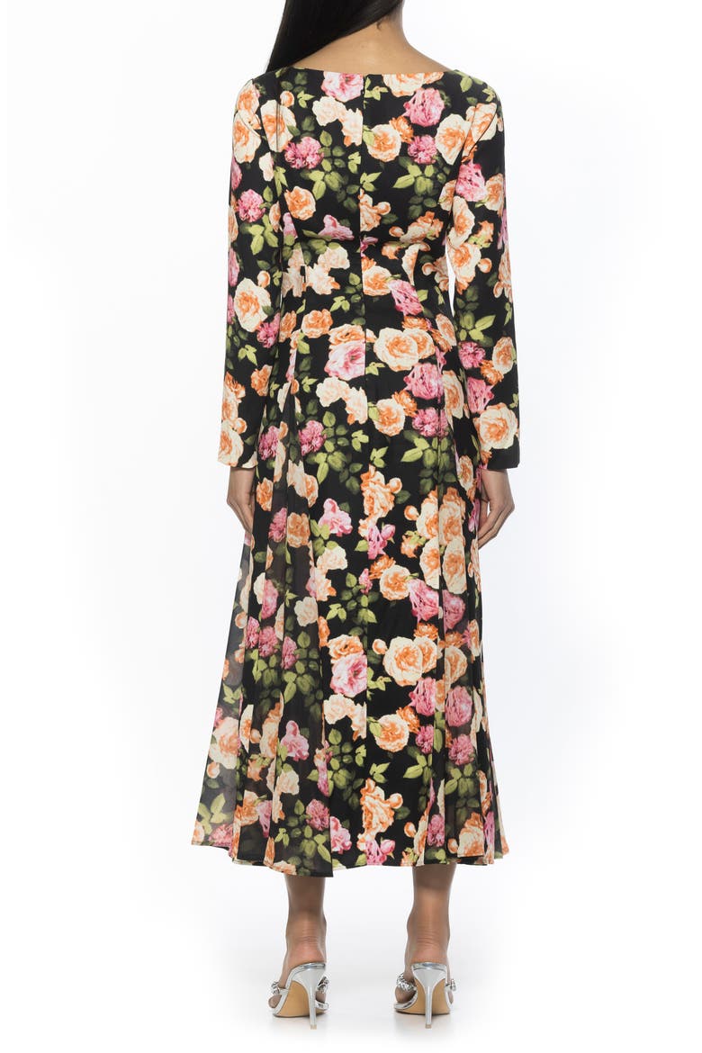 Elodie Floral Long Sleeve Maxi Dress, Alternate, color, BLACK FLORAL