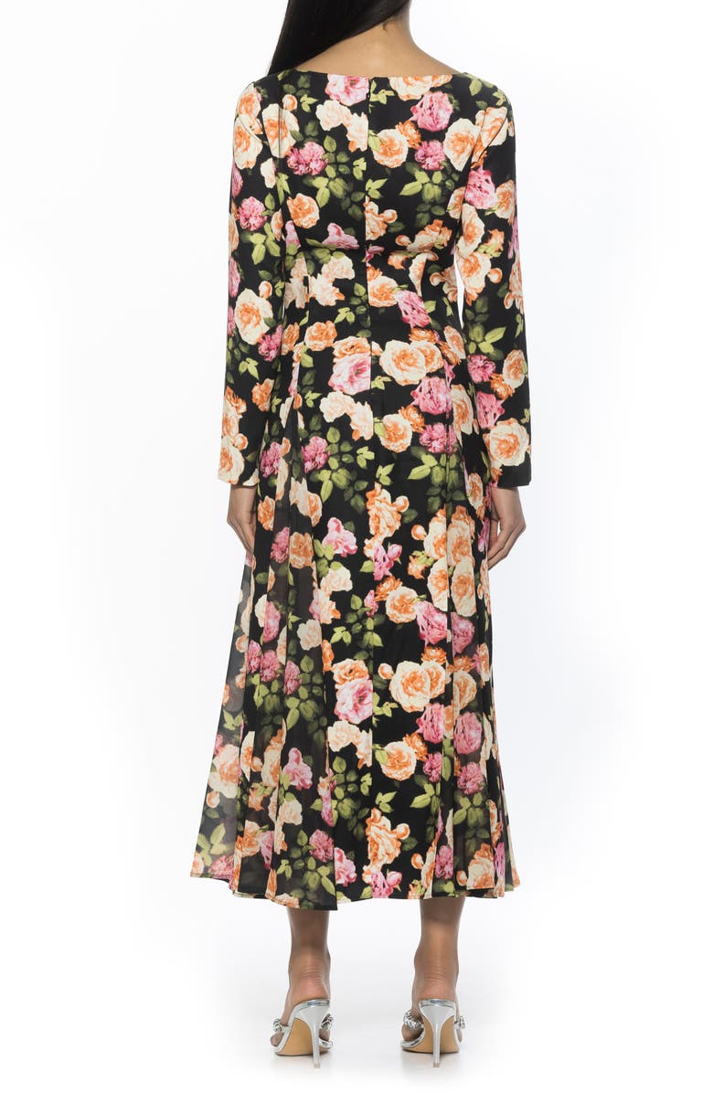 Alexia Admor Elodie Floral Long Sleeve Maxi Dress, Alternate, color, Black Floral