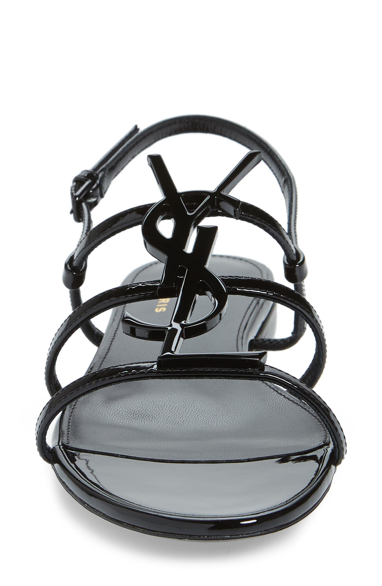 Saint Laurent Cassandra Logo Sandal, Alternate, color, 