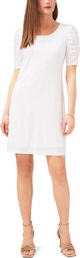Chaus Eyelet Puff Sleeve Shift Dress
