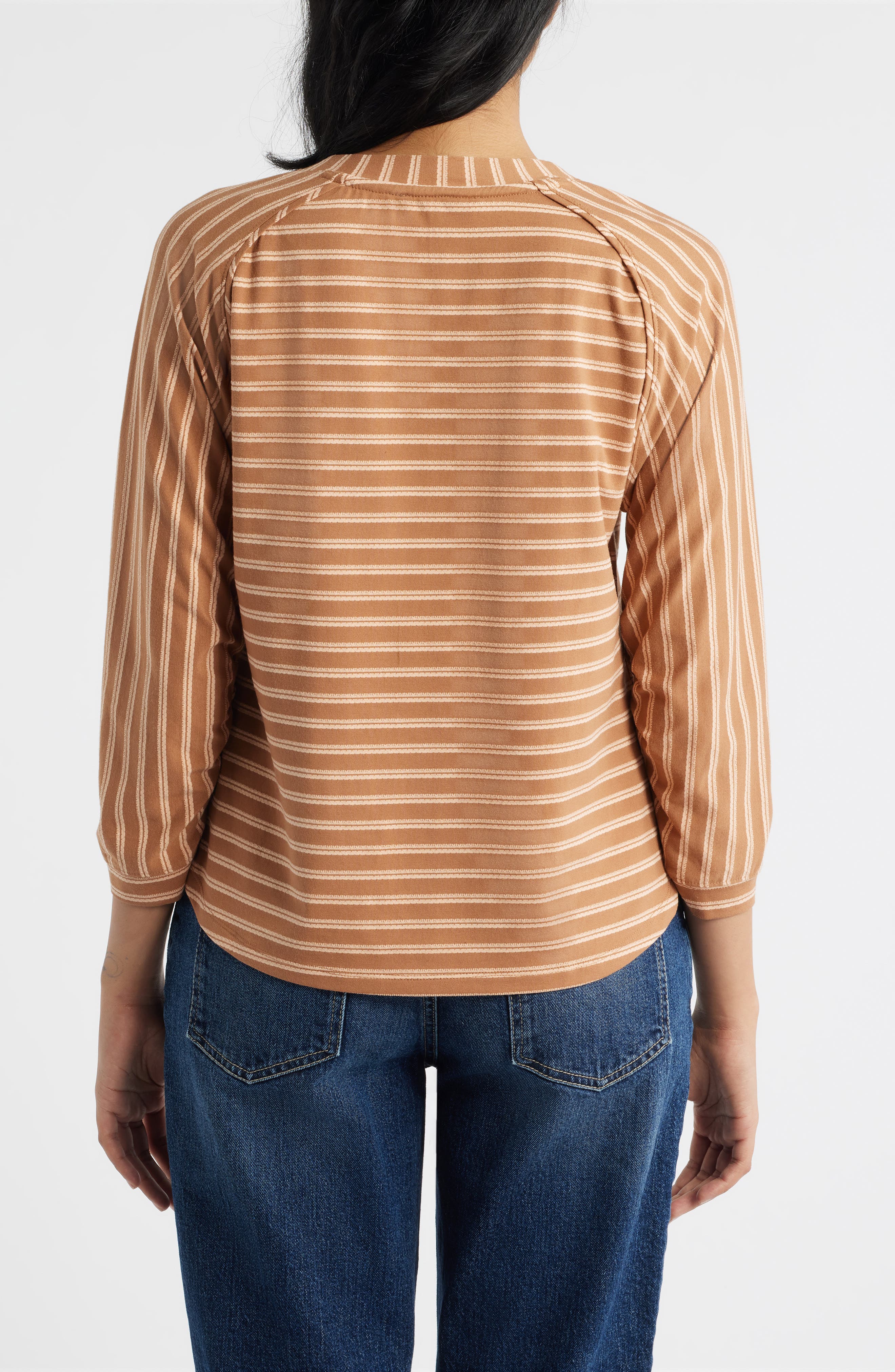 Stripe Three Quarter Sleeve Top - image 2