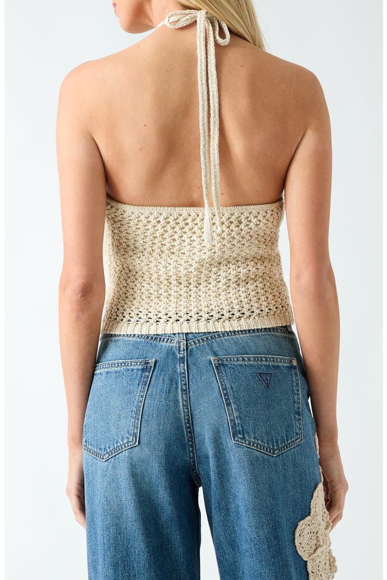 Alicia Crochet Halter Top, Alternate, color, OPEN IVORY