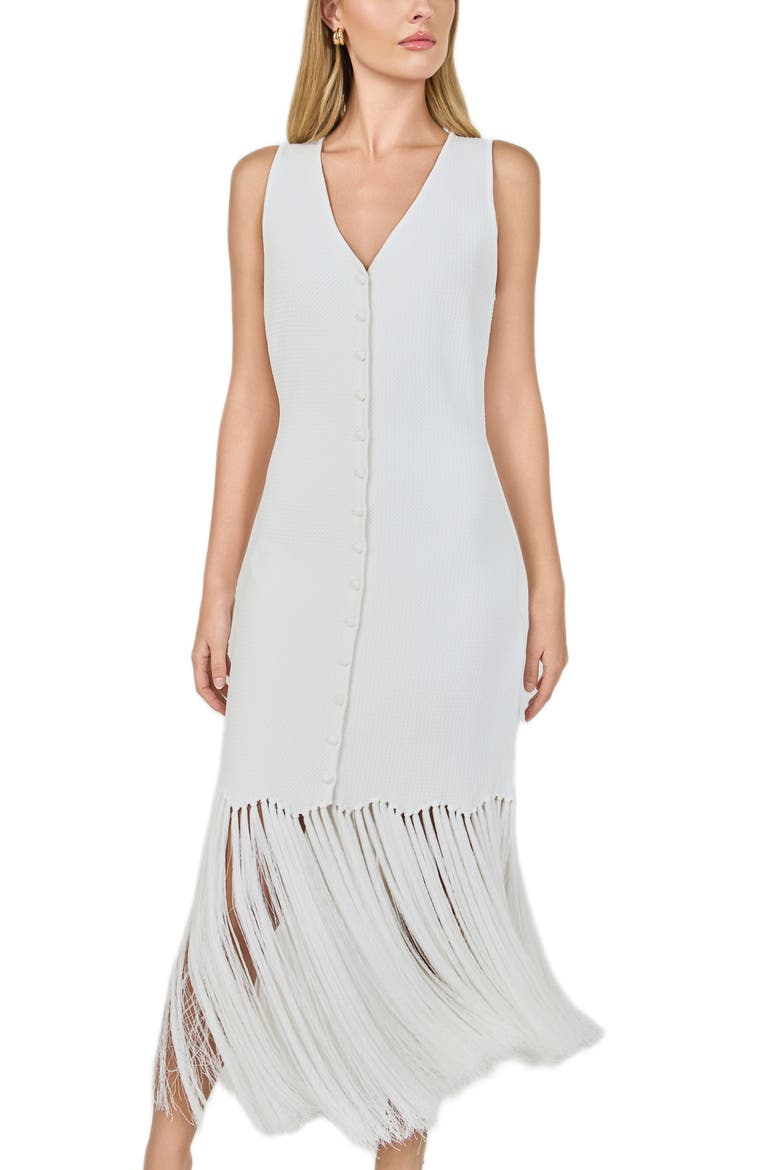 Fringe Knit Midi Dress, Alternate, color, IVORY