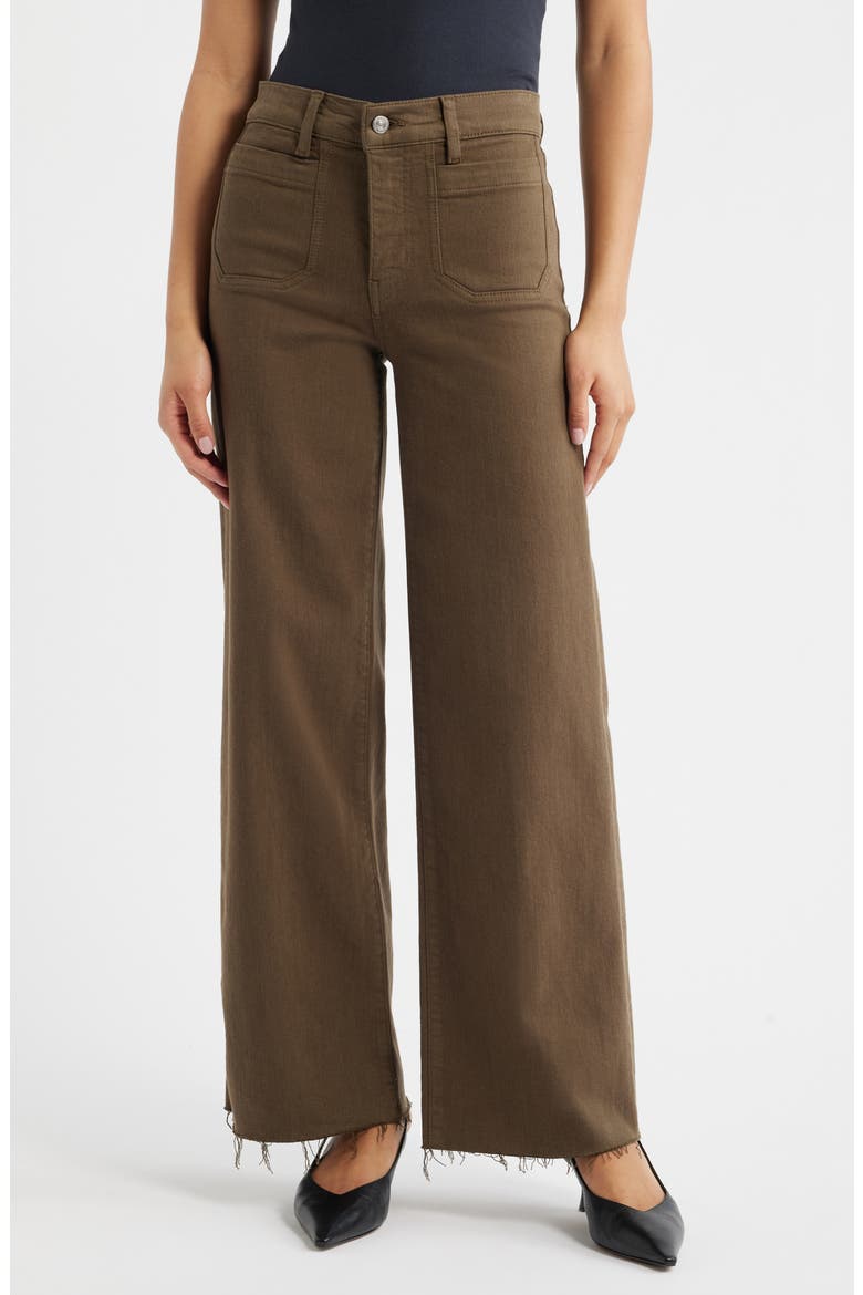 Le Slim Palazzo Modernist Pocket Wide Leg Jeans, Main, color, SAGEBRUSH RAW FRAY