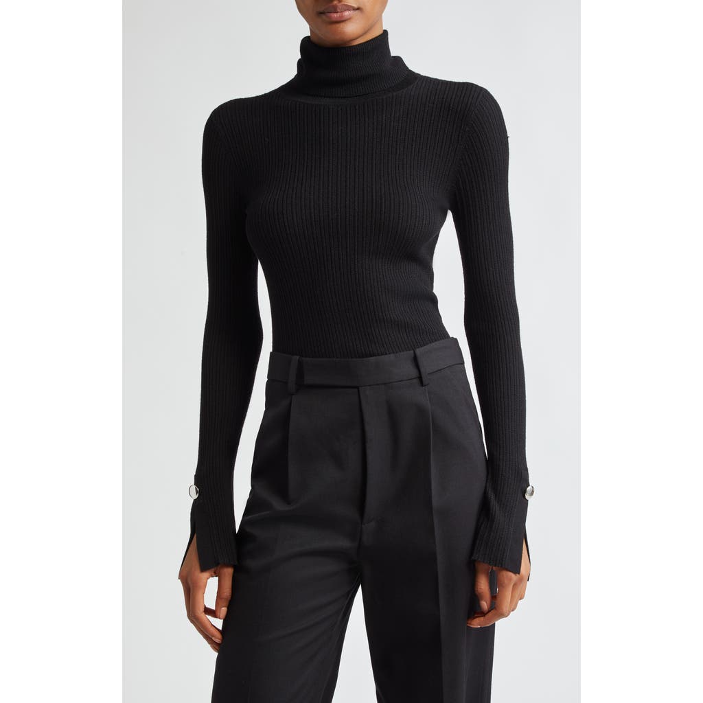 A.l.c . Jett Rib Turtleneck Sweater In Black
