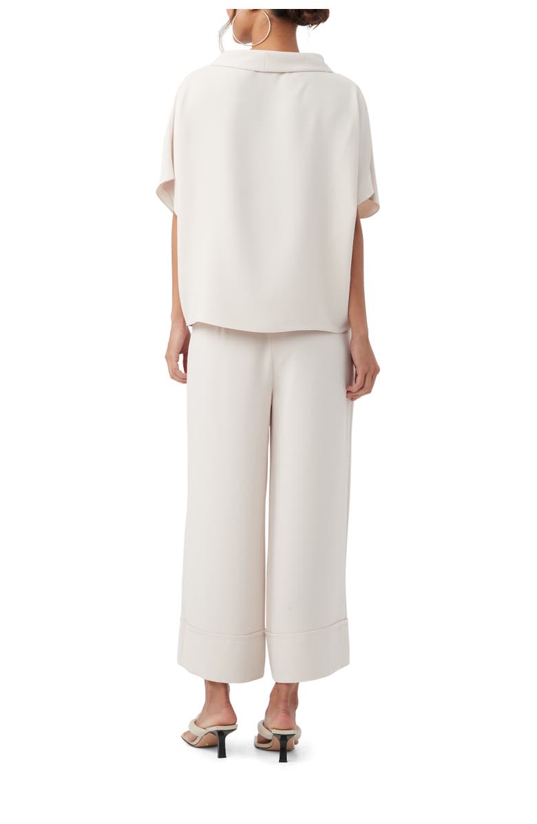 Trina Turk Honeysuckle Short Sleeve Drapey Top, Alternate, color, Ecru