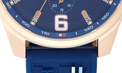 Tommy Hilfiger Tucker Multifunction Silicone Strap Watch, 46mm In Blue