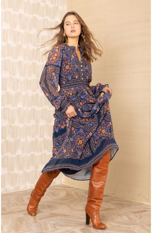 Hale Bob Marisol Chiffon Maxi Dress In Blue
