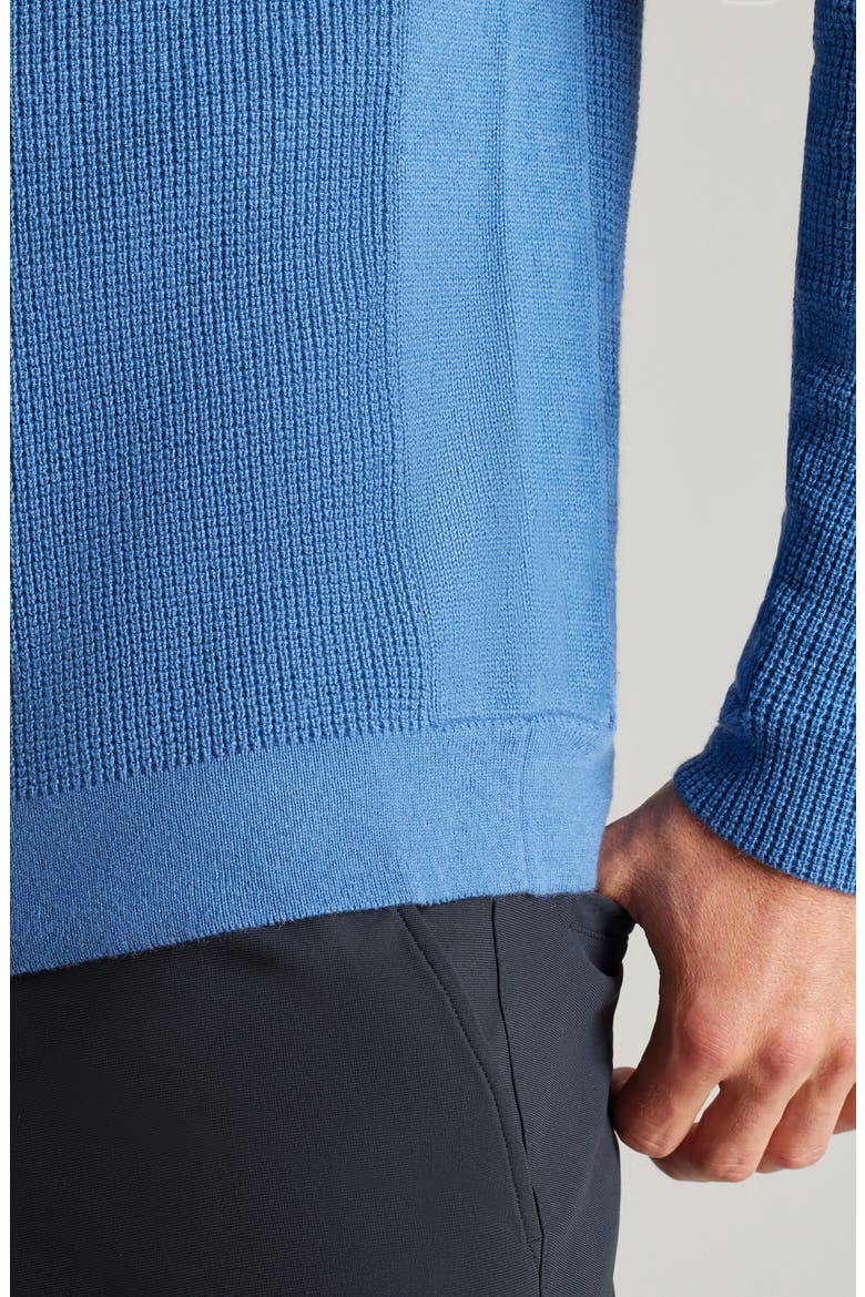 Walden Waffle Wool & Cashmere Sweater, Alternate, color, BLUE HORIZON