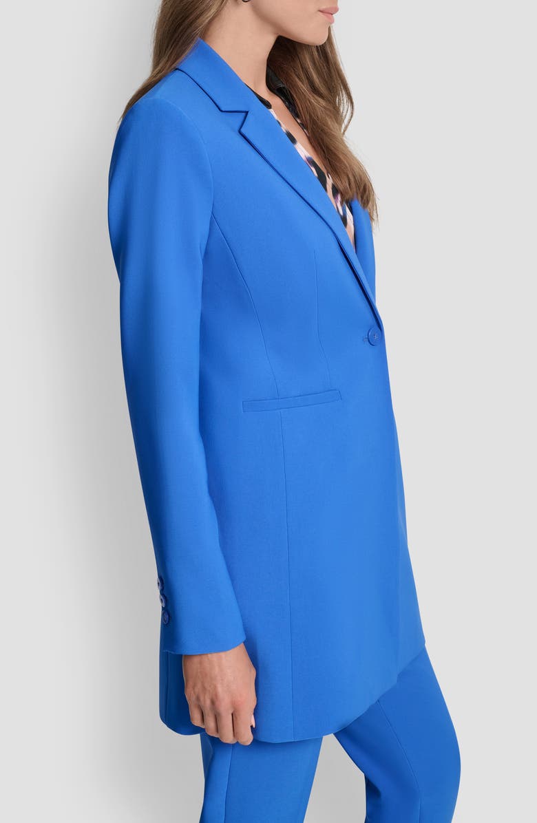 DKNY One Button Longline Blazer, Alternate, color, Cadet Blue