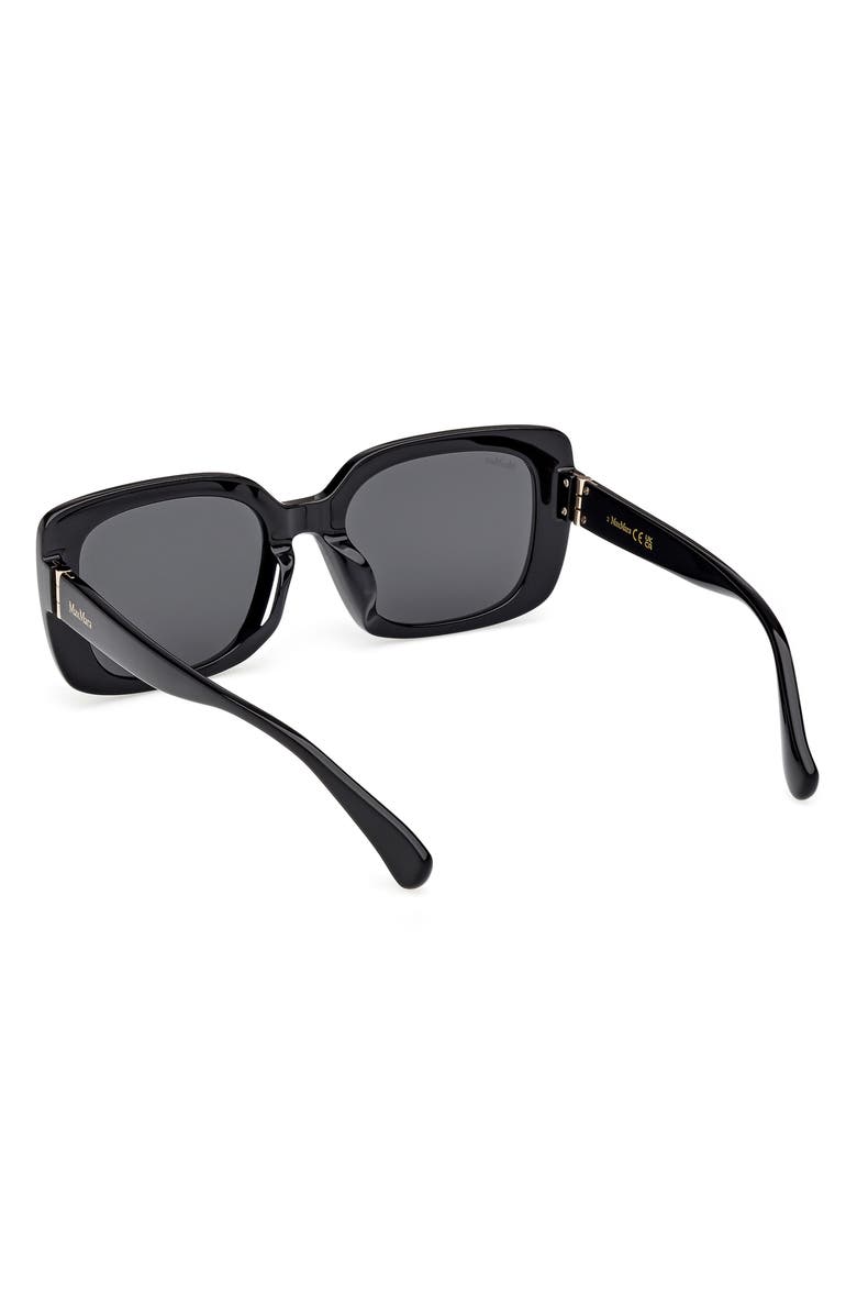 Max Mara 54mm Square Sunglasses, Alternate, color, Shiny Black / Smoke
