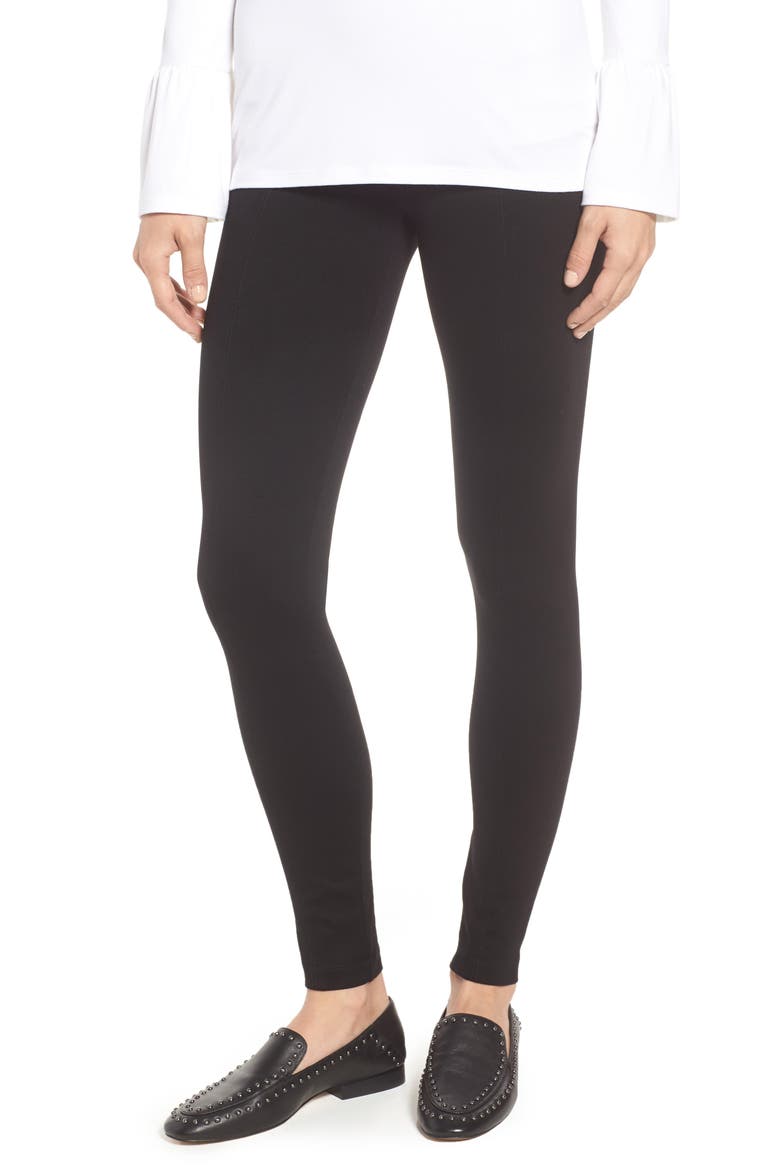 'Lyssentials Center Seam Ponte Leggings, Main, color, BLACK