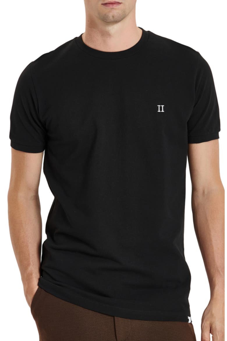 Cotton Piqué Crewneck T-Shirt, Main, color, BLACK