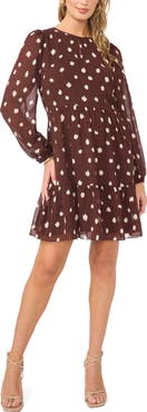 1.STATE Tiered Long Sleeve Dress