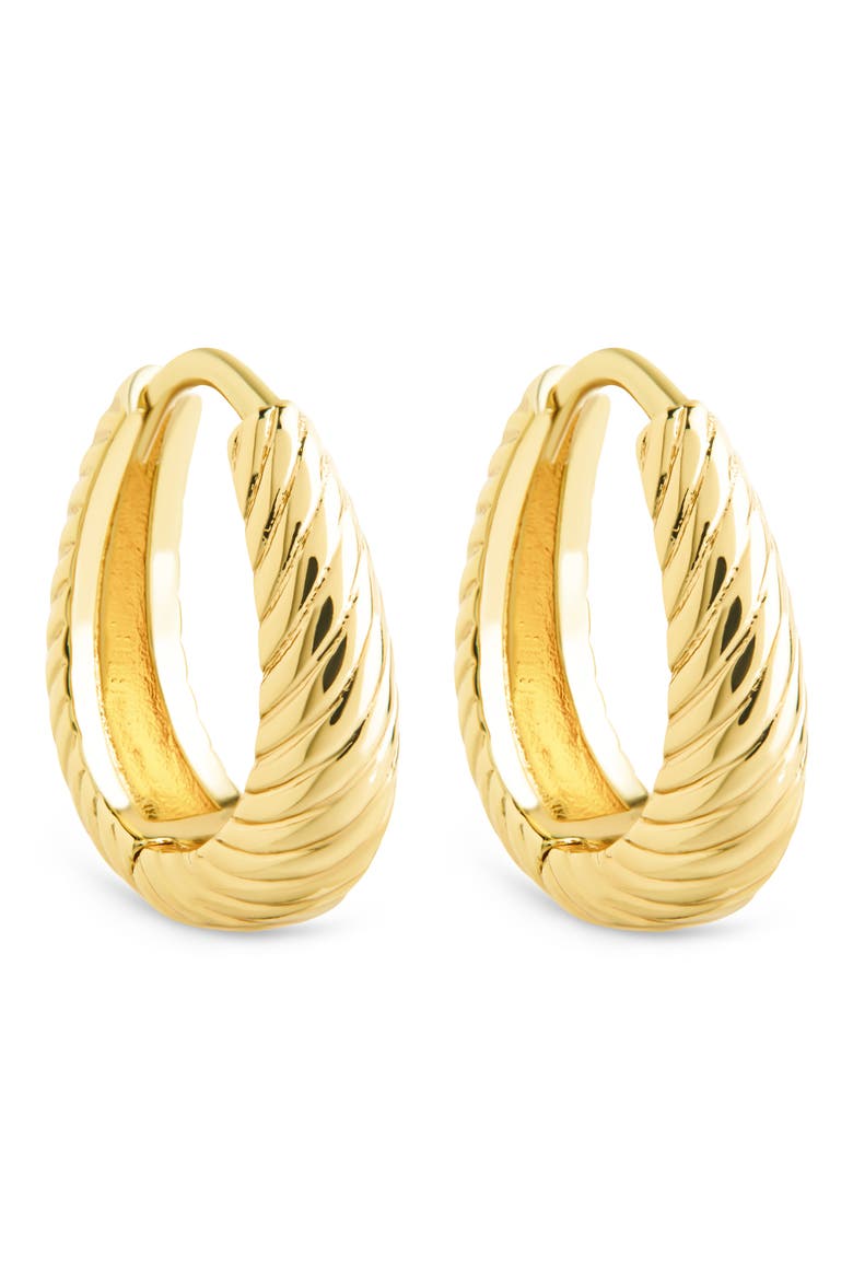 Fairley Oval Textured Huggie Hoop Earrings, Alternate, color, GOLD