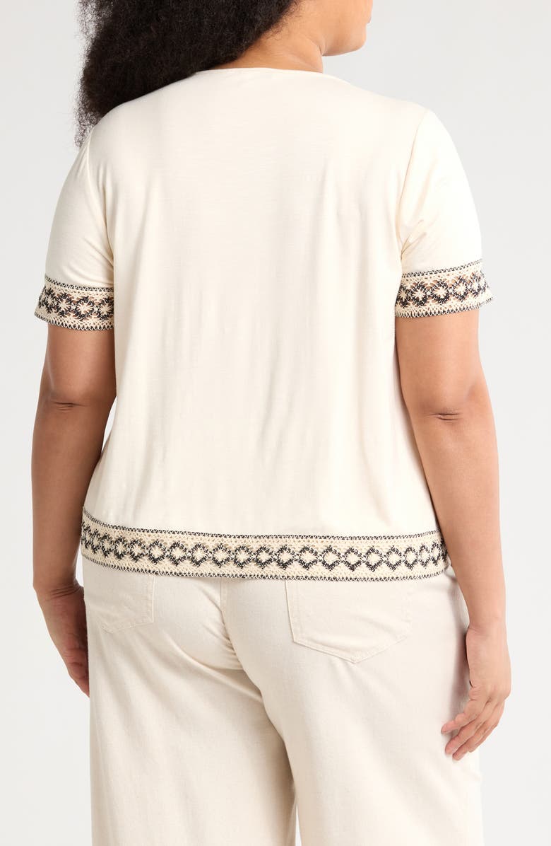 DR2 by Daniel Rainn Bordered Knit T-Shirt, Alternate, color, Natural