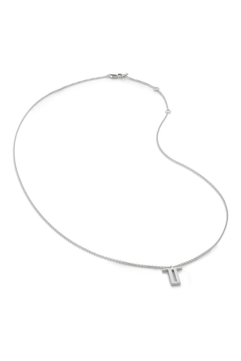 Initial Pendant Necklace, Main, color, STERLING SILVER - T
