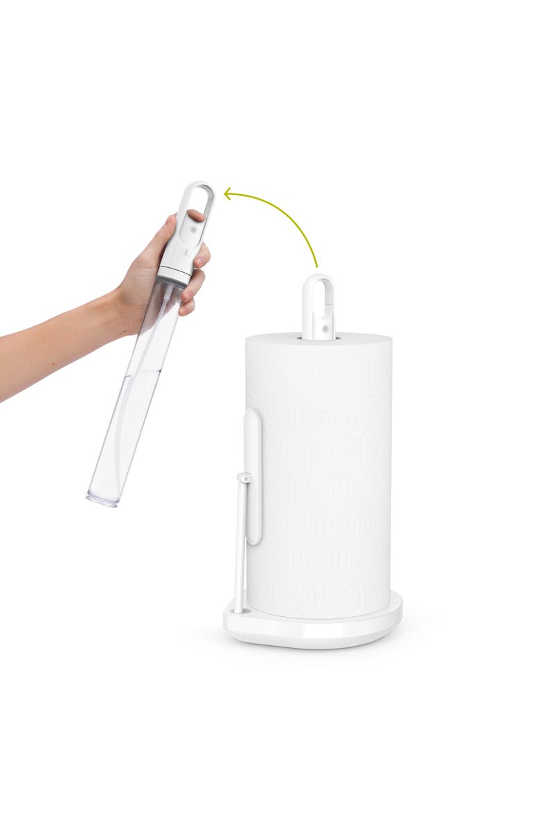 simplehuman paper towel holder with spray, Main, color, White