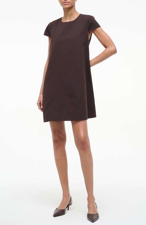 Staud Mia Cotton Blend Minidress In Brown