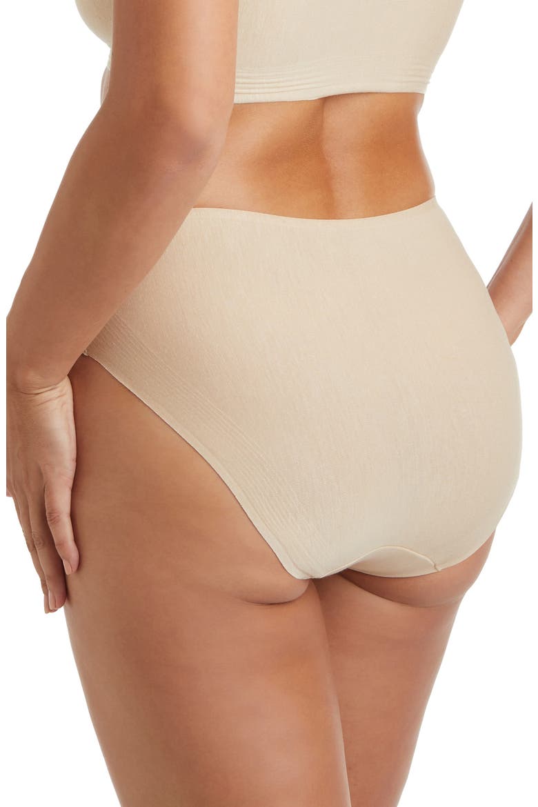3-Pack Cotton & Modal High Cut Briefs, Alternate, color, WARM BEIGE