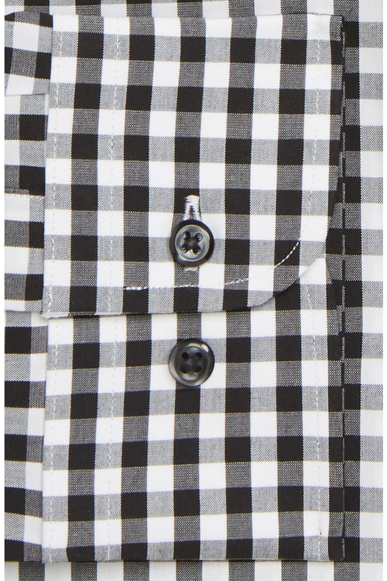 Tech-Smart Extra Trim Fit Stretch Check Dress Shirt, Alternate, color, BLACK ROCK