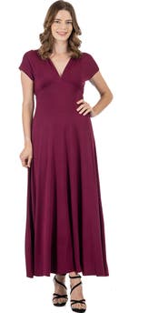 24seven Comfort Apparel V-Neck Sleeveless Maxi Dress with Belt