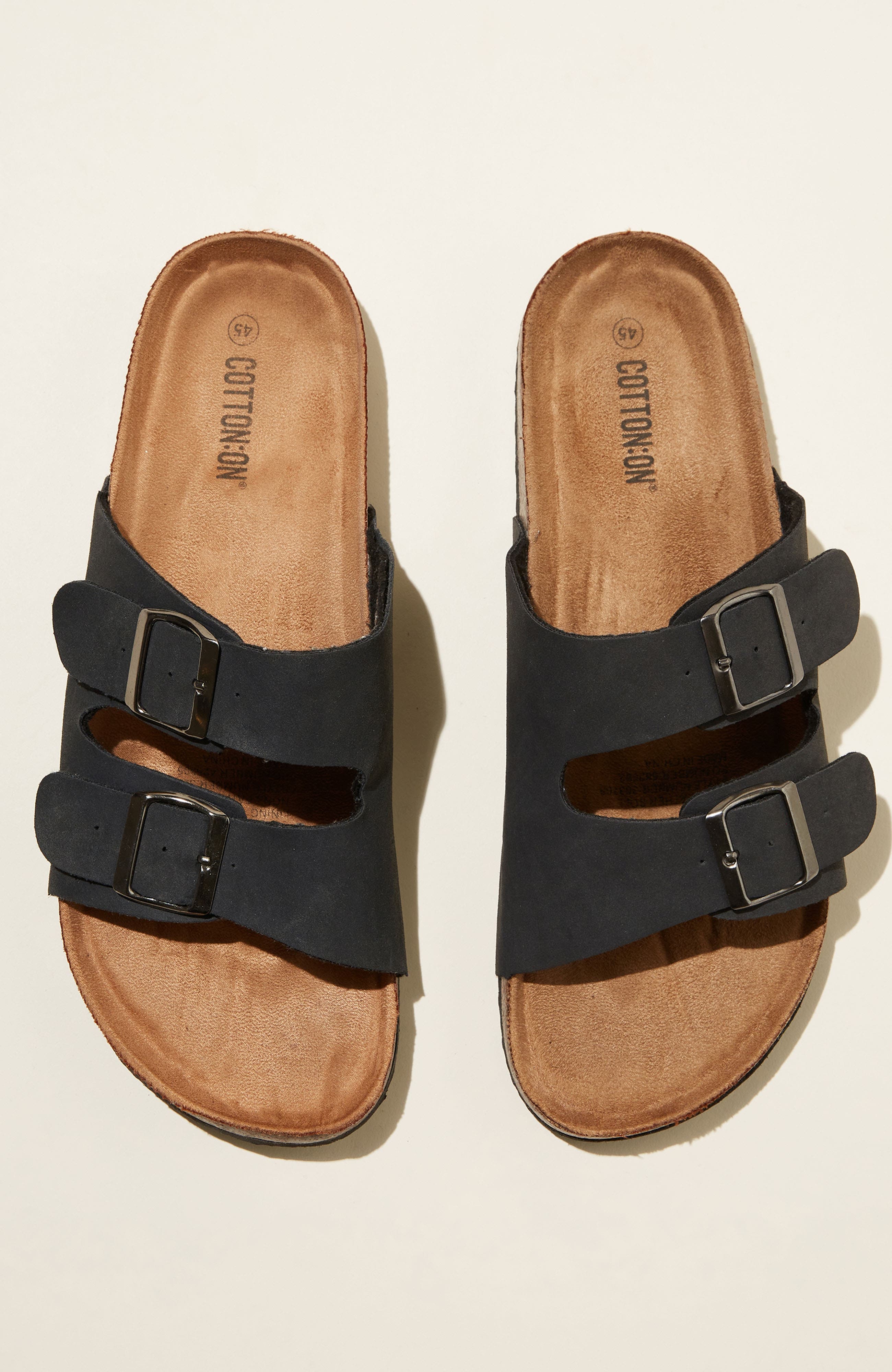 Men's Double Buckle Sandal, Alternate, color, BLACK