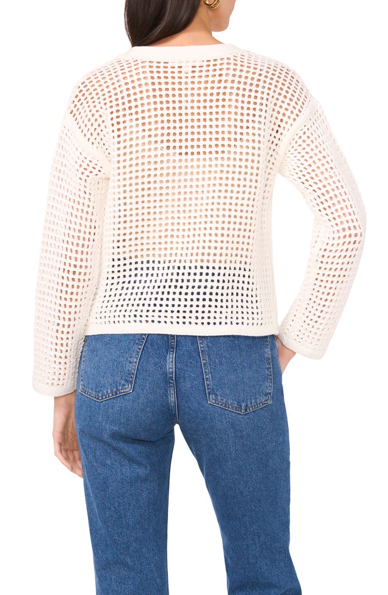 Two by Vince Camuto Open Stitch Lace-Up Top, Alternate, color, New Ivory