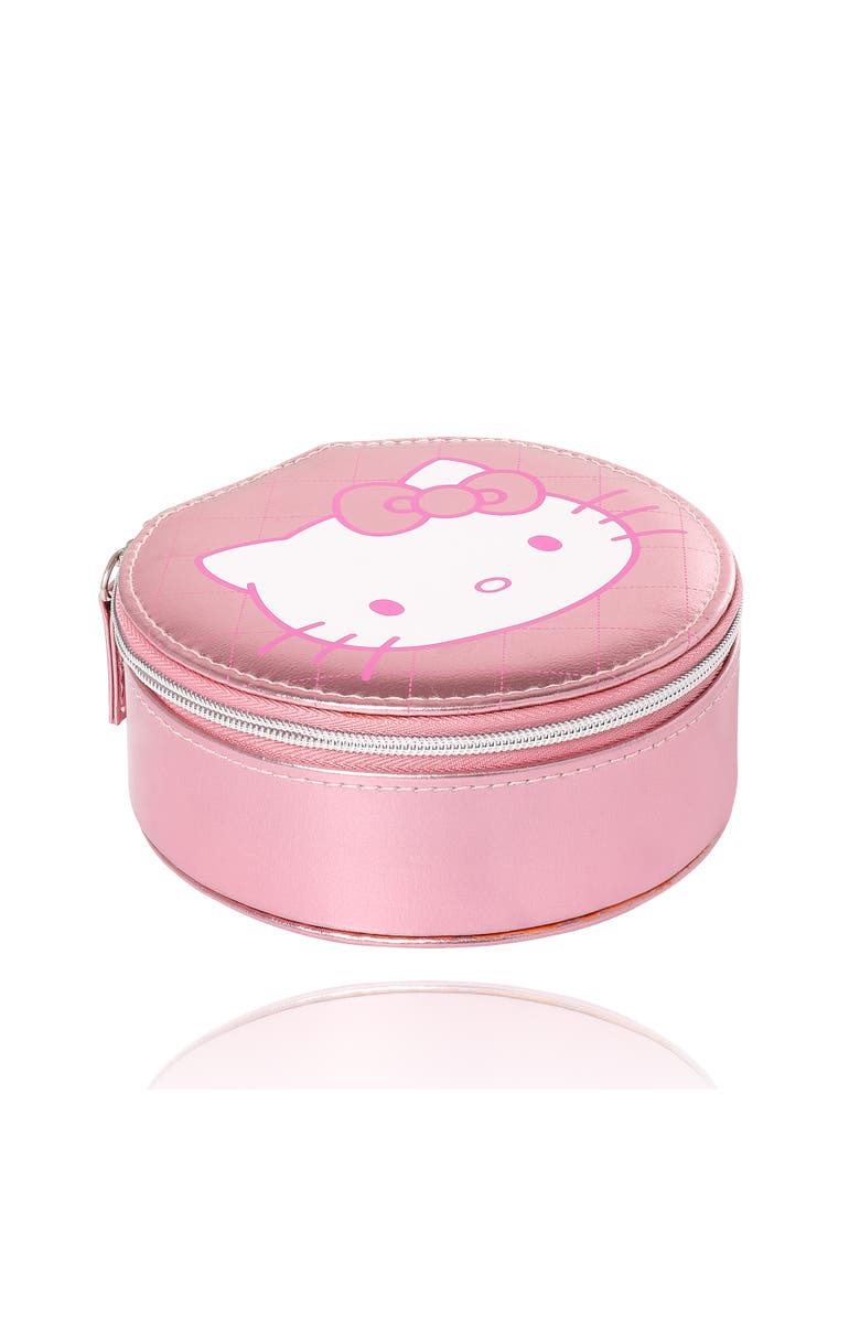 Hello Kitty Round Zip Around Jewelry Travel Storage, Alternate, color, Pink