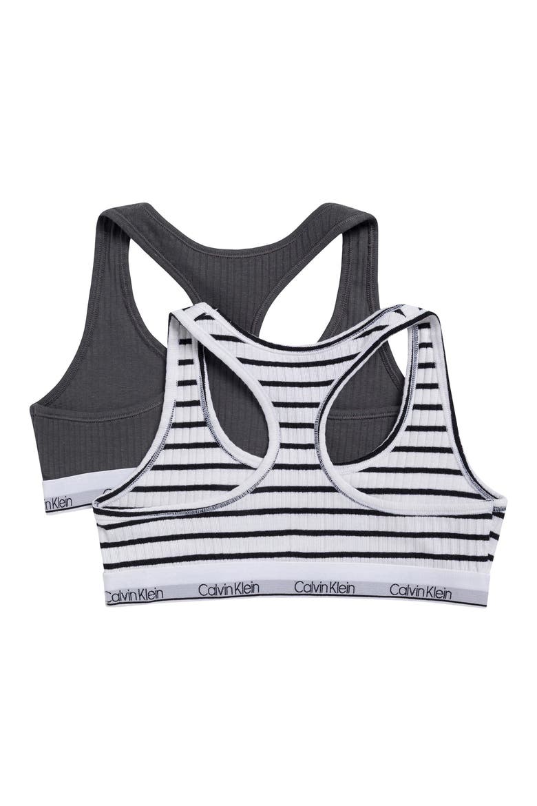 Kids' 2-Pack Wide Rib Bralettes, Alternate, color, BLACK COURT STRIPE