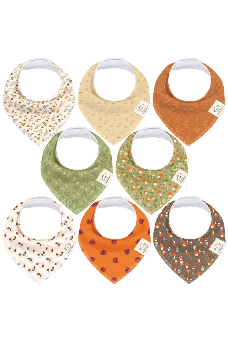 8-Pack Organic Bandana Bibs, Main, color, Fall Spores