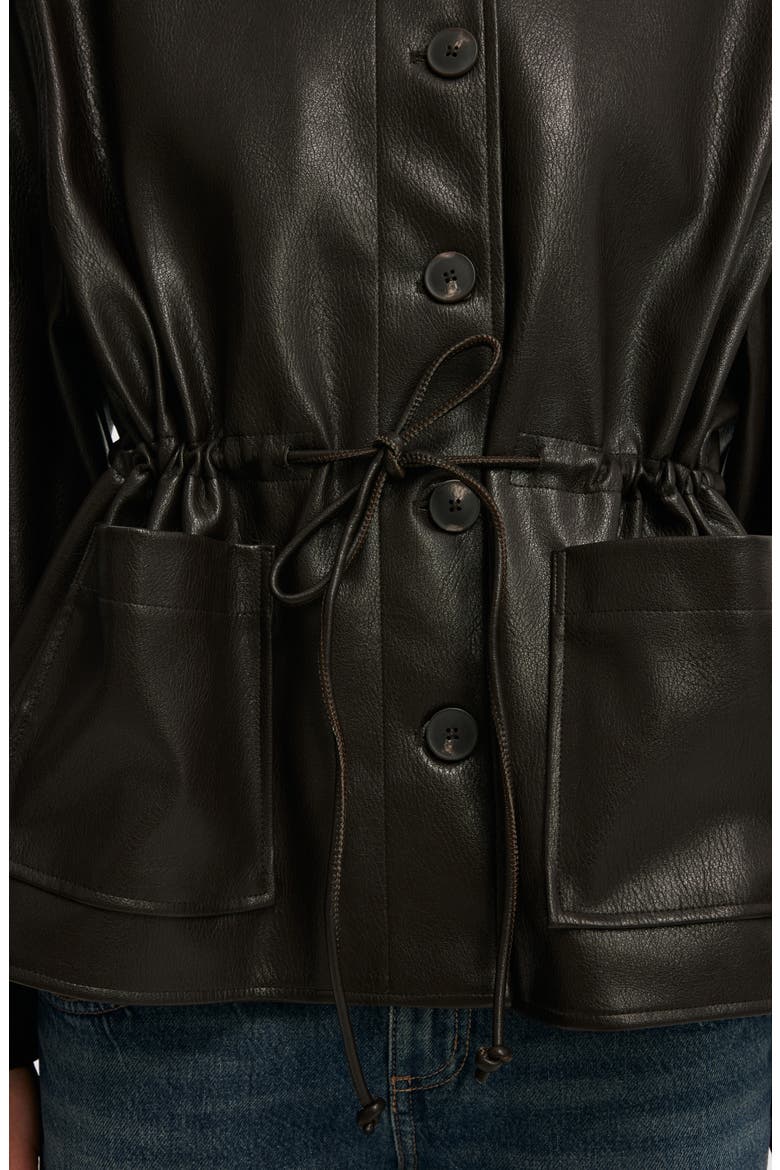 Women's Eli Faux Leather Parka, Alternate, color, Dark Burgundy