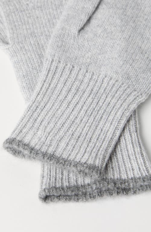Brunello Cucinelli Knitted Cashmere Gloves In Gray