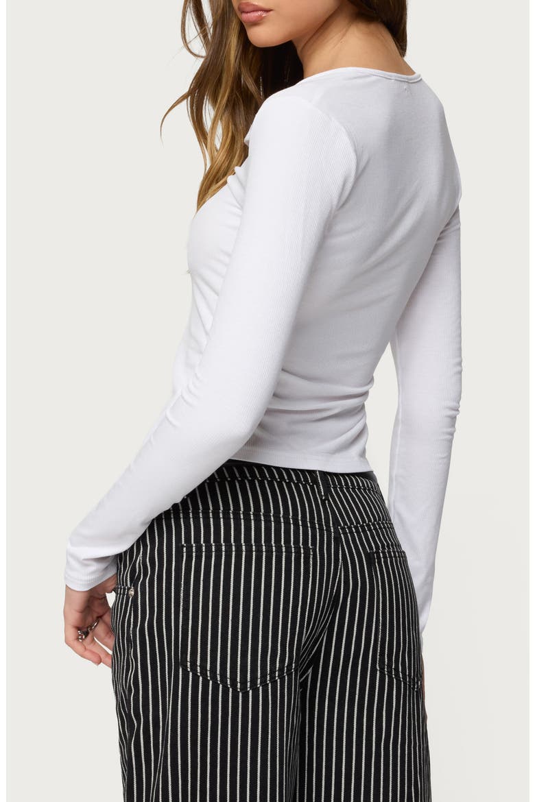 Jaelyn Rib Henley, Alternate, color, WHITE