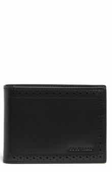 Cole Haan Brogue Leather Passcase Wallet