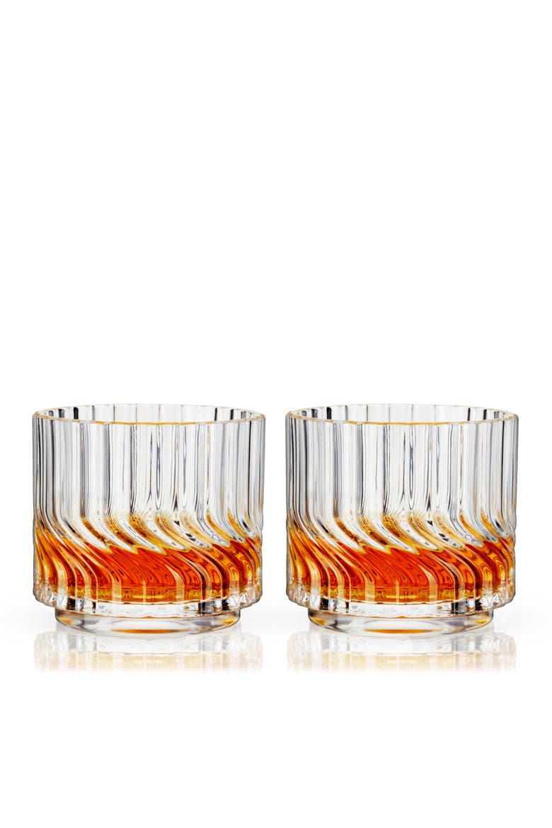Zephyr Crystal Lowball Tumblers Set of 2, Main, color, Clear