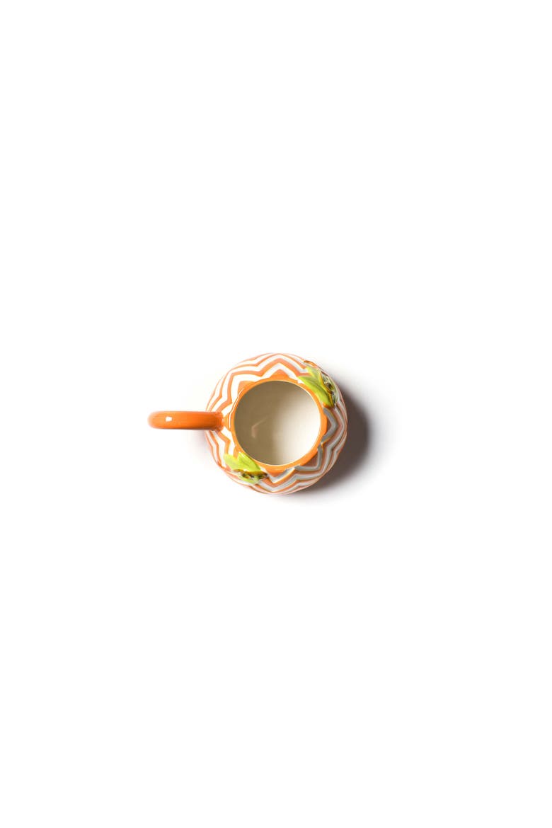 Chevron Pumpkin Shaped Mug, Alternate, color, Orange