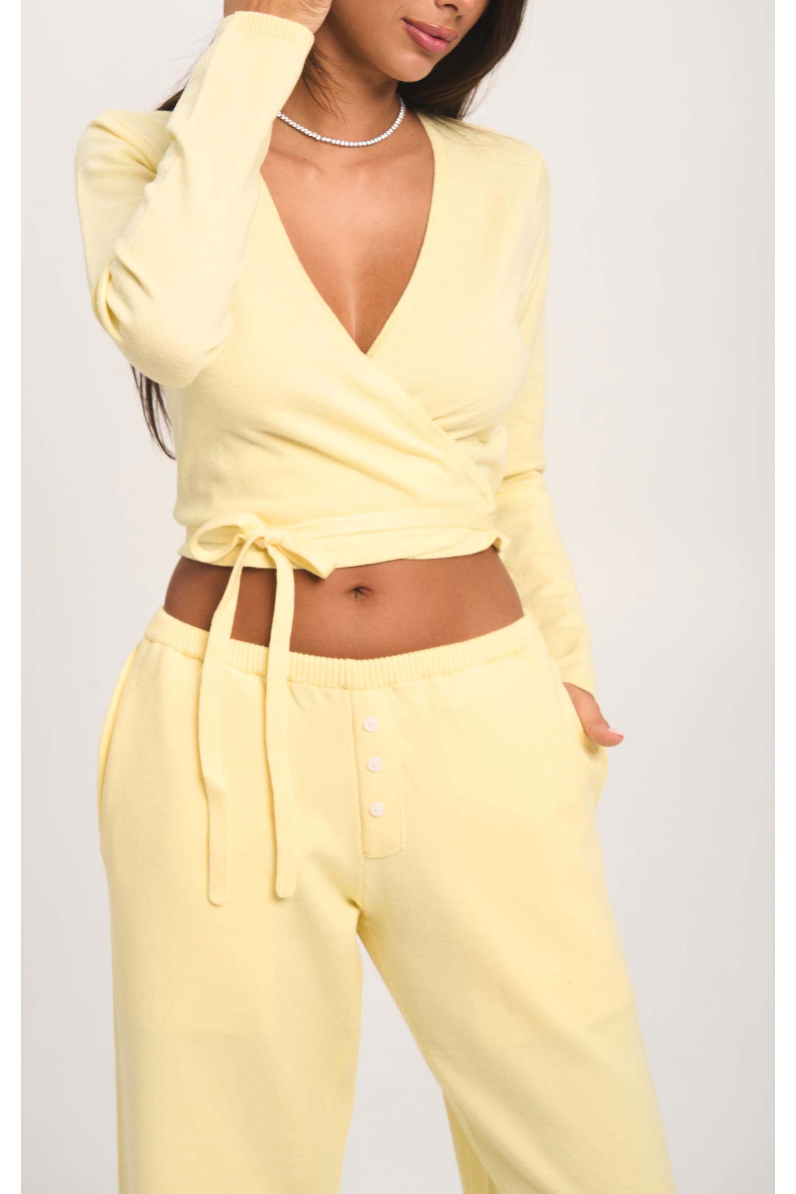 Sea Shell Tap Seashell Italia Ballerina Knit Long Sleeve Wrap Top (Women) | Nordstrom