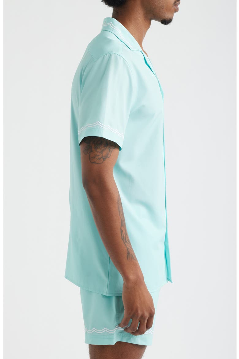 Beach Blue Waves Weekend Camp Shirt, Alternate, color, LIGHT BLUE