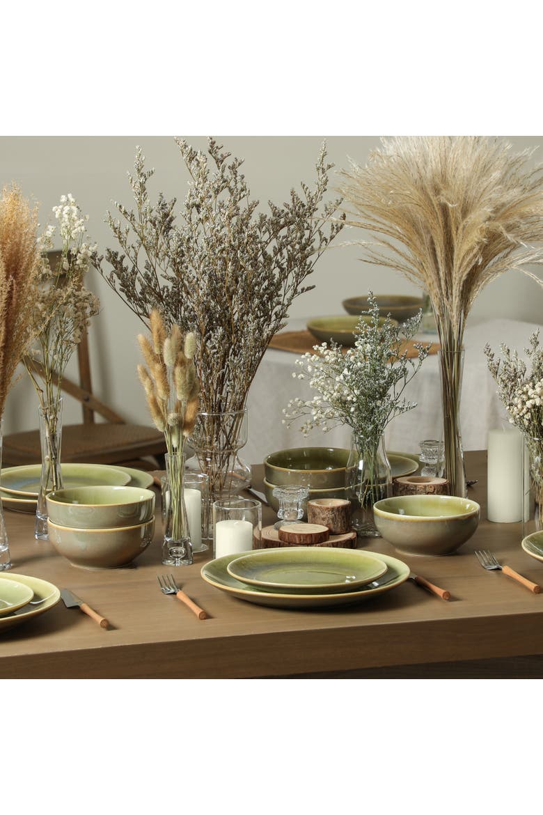 Riley 24-Piece Dinnerware Set Stoneware, Service for 8, Alternate, color, Green and Blue