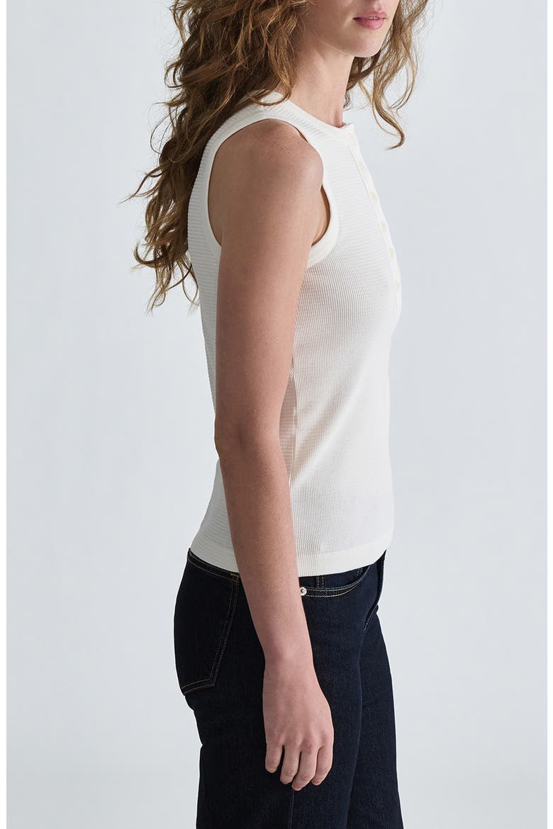 Waffle Knit Henley Tank, Alternate, color, ANTIQUE WHITE