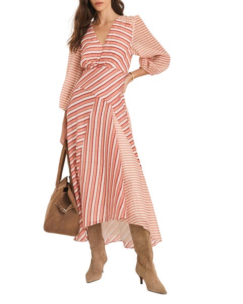 Striped Panelled Midi Dress