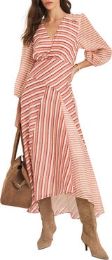 MINT VELVET Striped Panelled Midi Dress