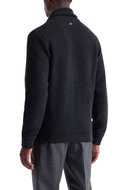 Bugatchi Wool Blend Zip Cardigan In Gray