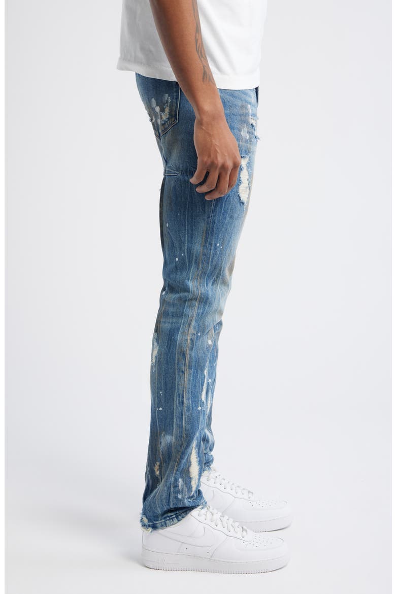 Clayton Ripped Stretch Denim Skinny Jeans, Alternate, color, GLITCH BLUE
