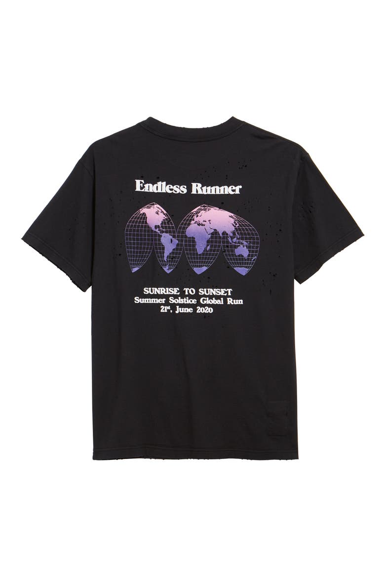 Endless Summer Moth Eaten Graphic Tee (Nordstrom Exclusive), Alternate, color, BLACK