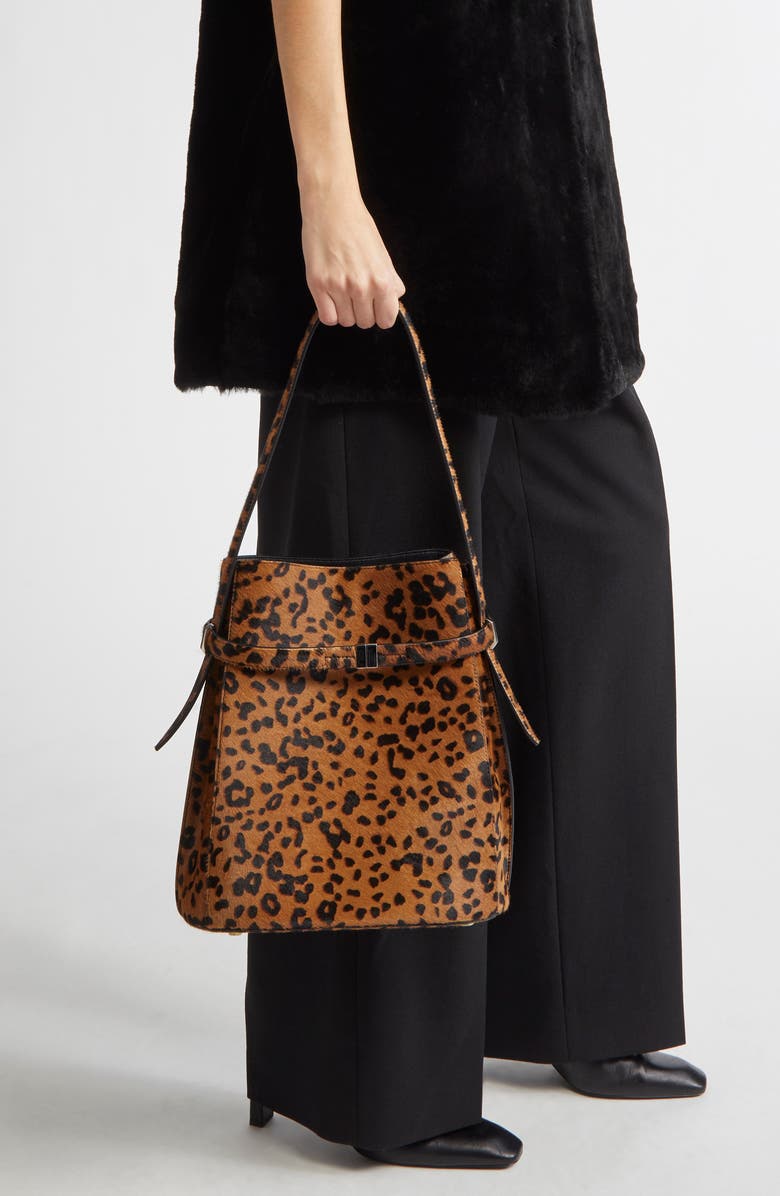 TOTEME T-Lock Genuine Calf Hair Clutch, Alternate, color, Leopard